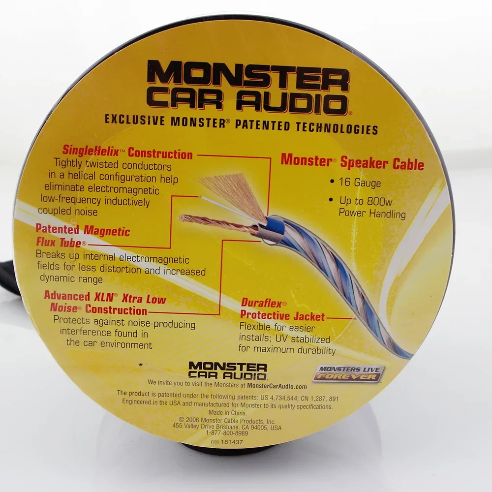 USA MONSTER CAR CABLE XLN 16S-50 S/B 50 Feet 16 Gauge Spool Speaker Cable Mini Spl Xln