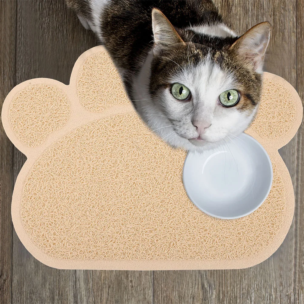 

2pcs Cat Litter Mat Pet Food Feeding Mats Portable Kitten Dog Thick Durable Household Safe Material Water Flushable
