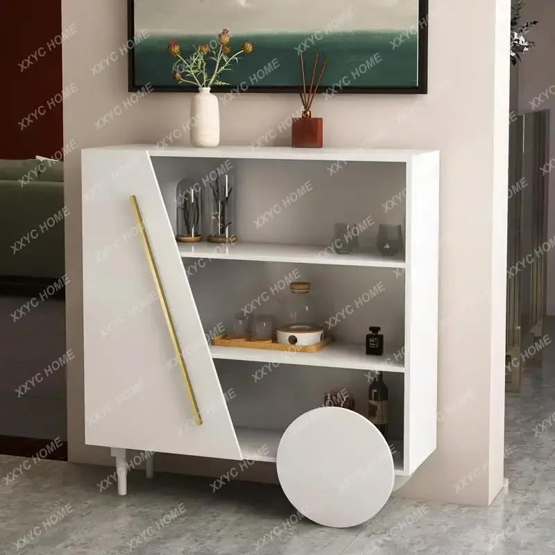 X-S Multi-Functional Solid Wood Storage Cabinet Storage Cabinet Cream Style Wall Sideboard Cabinet HG