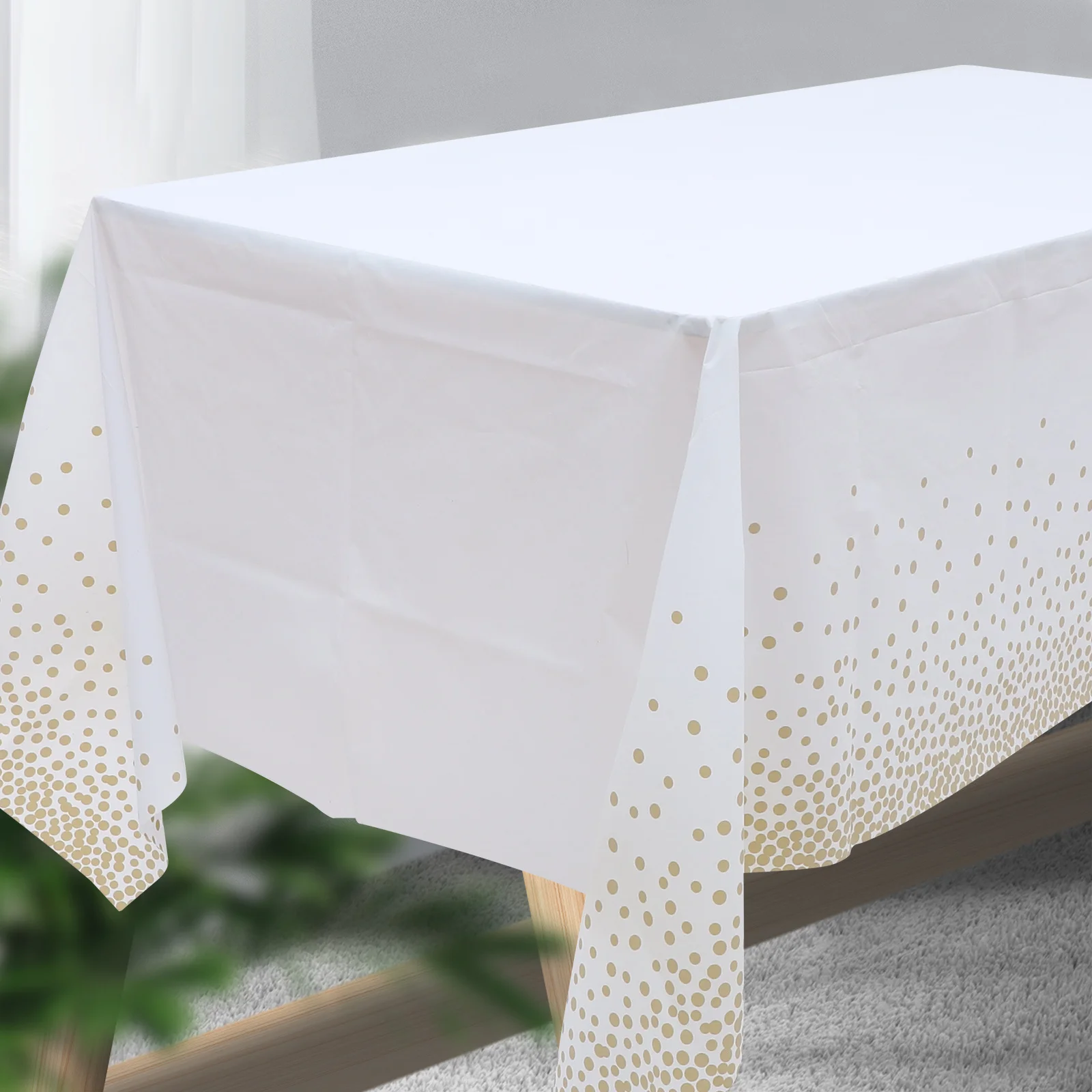 

5Pcs Disposable Gold Dot Tablecloth Rectangular Party Table Covers Birthday Wedding Dinner Table Decor Tablecloth