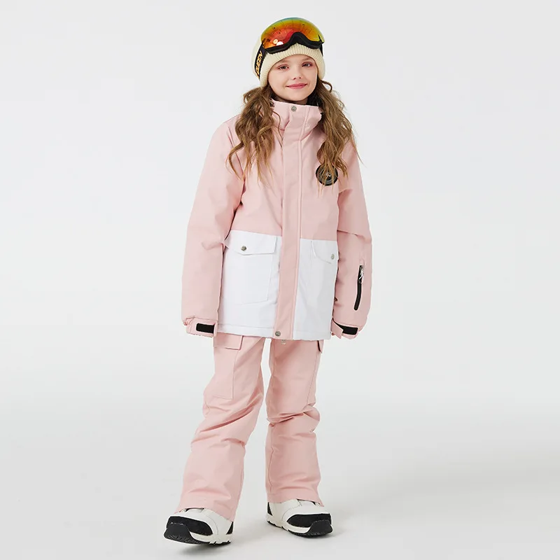 

New Children's Skiing Clothes for Men and Women,winter Outdoor Waterproof and Warm,thick Children's Skiing Clothes Complete Set