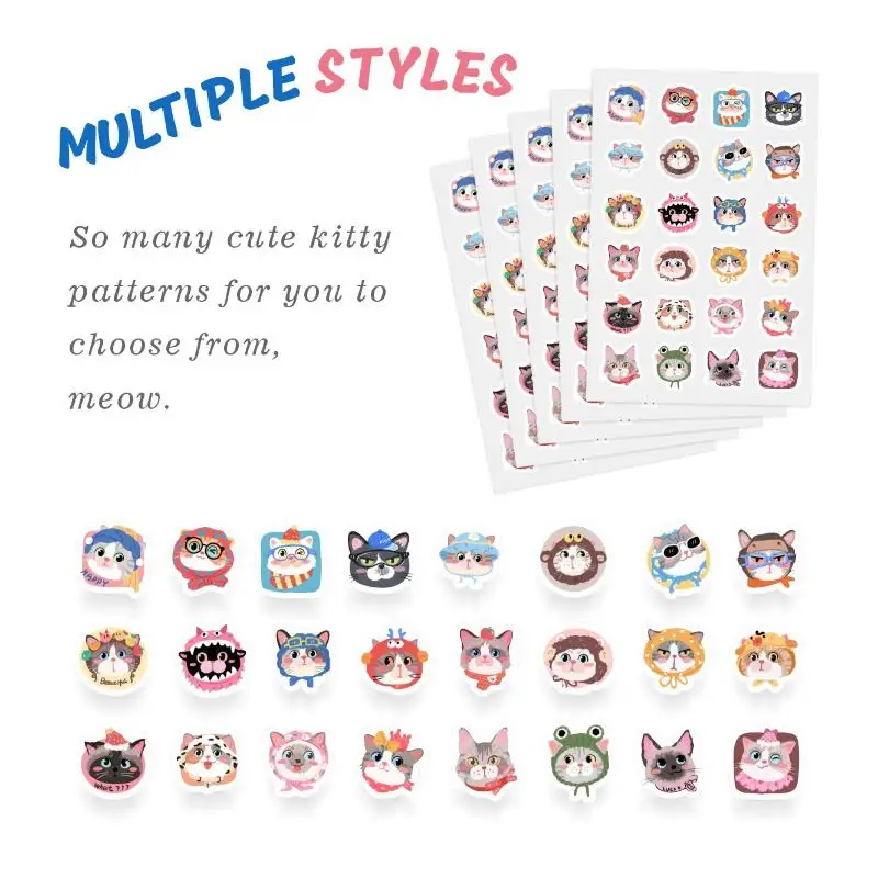 Invisible 100pcs Cat-shaped Acne Spot Remover Colorful Design for Clear Complexion