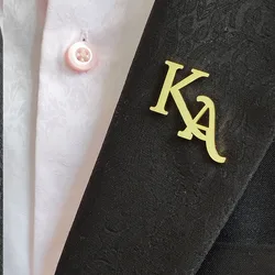 Custom Letters Brooch Pin Personality Stainless Steel Nameplate Shirt Collar Badges For Men Dad Jewelry Christmas Gift