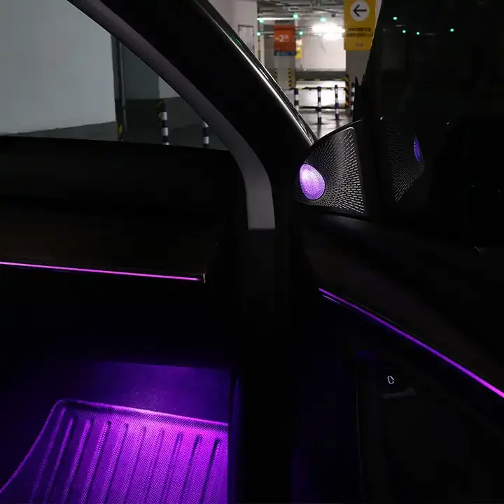 Rainbow Ambient Light LED Car Interior Lights For Tesla new Model 3 Model Y Lamp LED Speaker cover saddle lamp Atmosphere Light