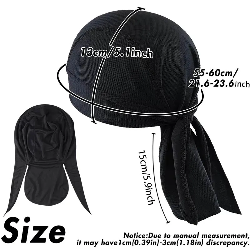 1Pc/3Pcs Cycling Pirate Hat Breathable Mesh Pirate Bandana Hat Sweat-absorbing Helmet Liner Head Cover for Outdoor Use