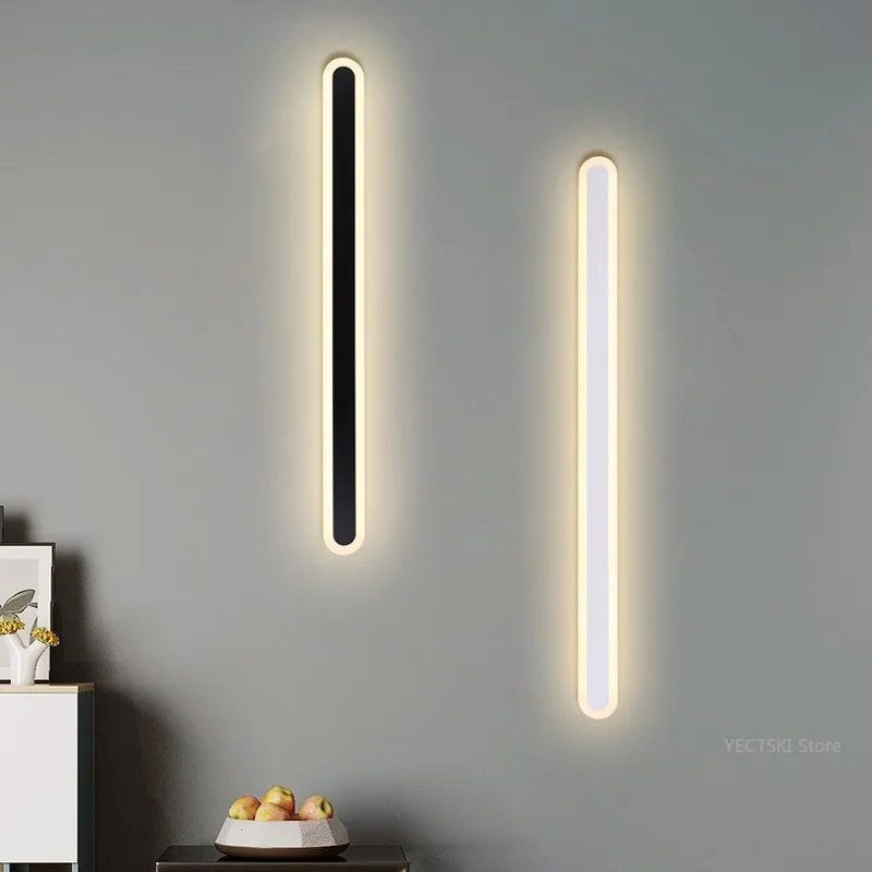 

Nordic minimalist long strip bedroom bedside wall lamp, background wall TV wall, living room staircase hallway wall lamp