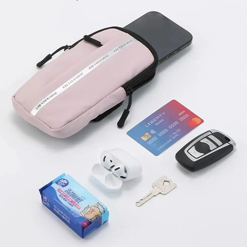 PU Running Mobile Phone Arm Bag Large capacity Elastic Running Phone Holder Waterproof Cards Holder Armband Sports Phone Case