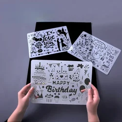 A4 Hollow Painting Stencil Painting Template Pre Tracing Ruler Stencils for DIY Scrapbooking Journal Decoration