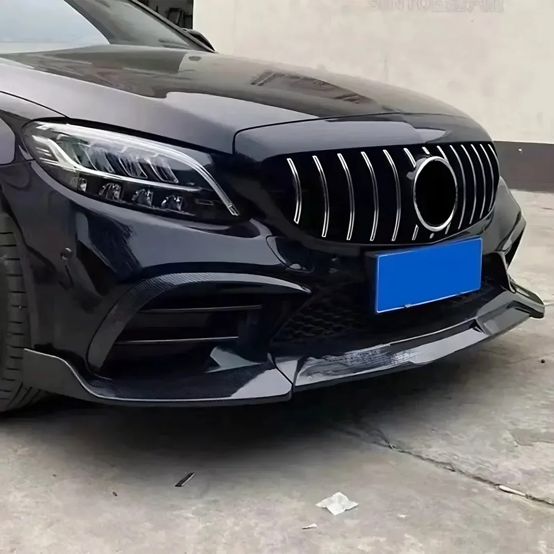 لمرسيدس بنز C الفئة W205 C180 C200 C260 C250 0300 2014-2018 الجبهة حافة مصد السيارة الذقن الديكور تومينغ اكسسوارات الخائن