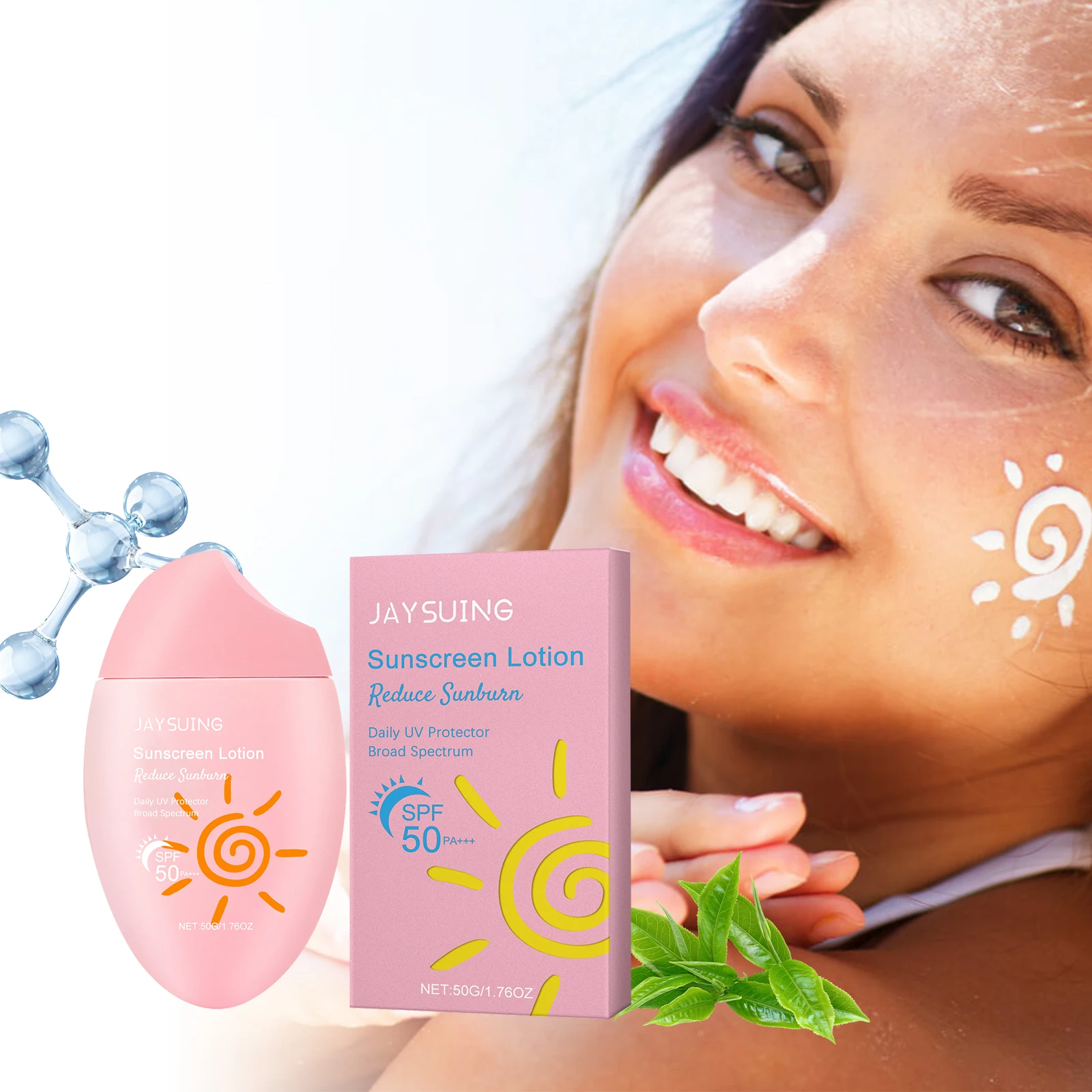 

SPF 50+ Sunscreen Lotion Cream Long-Lasting Sun Protection Lightweight Non-Greasy Sun Block Prevent Sunburn Face Body Skin Care