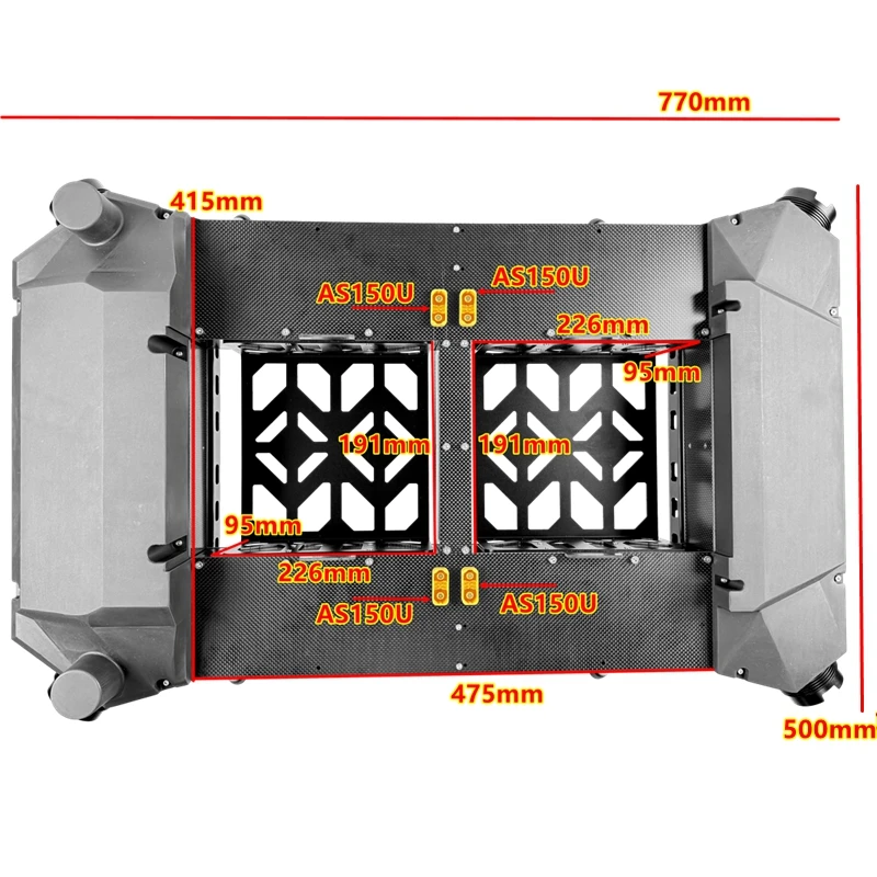 XAERO H2200 50mm Carbon Quad Frame for Hobbywing 48 56 inch Propulsion System