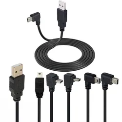 Мини-USB UP Down левый правый угол 90 градусов USB 2.0 к Mini USB 5-контактный кабель для камеры MP4 планшета 0,25 м 0,5 м 1,5 м 3 м