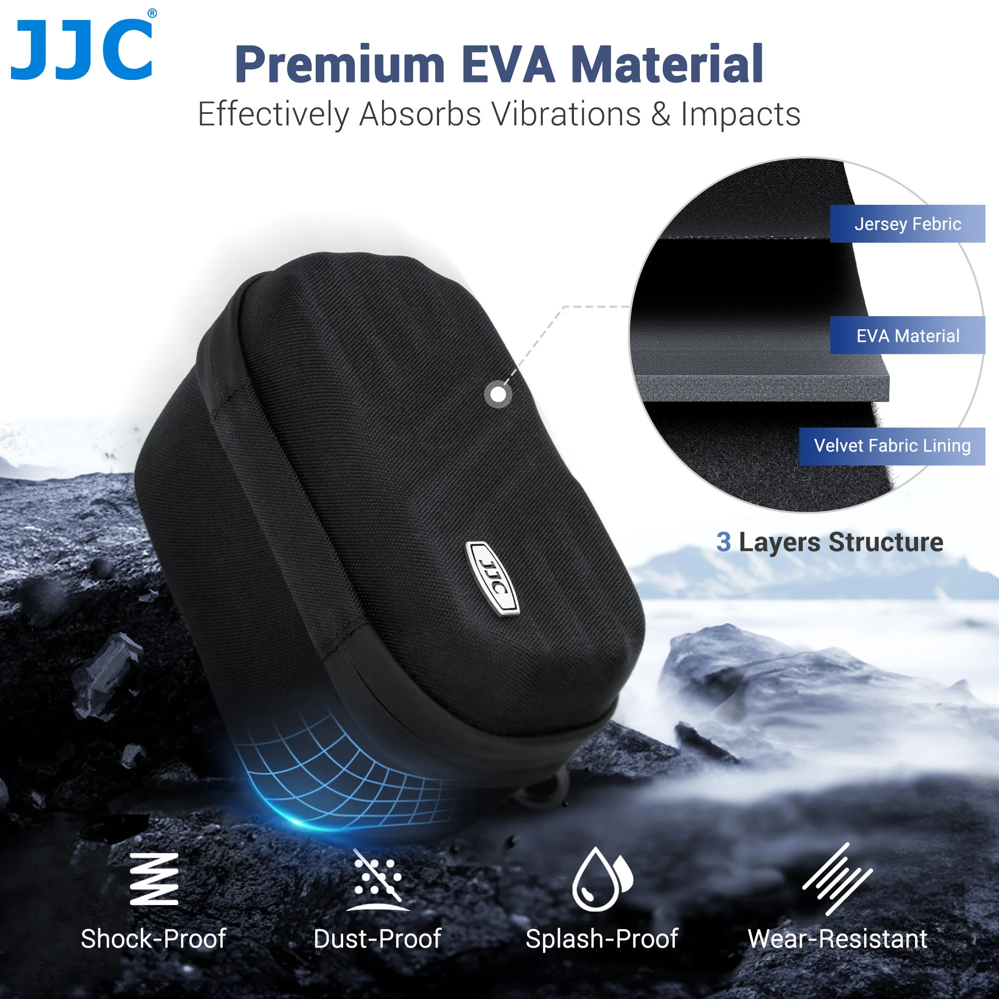 JJC Camera Storage Bag for Canon PowerShot V1 V10 Fujifilm X Half DJI Osmo 360 Action 6 Insta360 Go Ultra Carring Camera Case