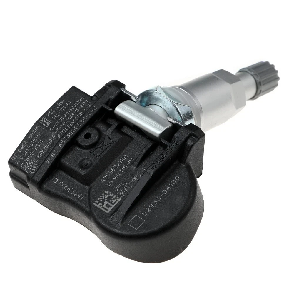 4개 52933-D9100 타이어 압력 센서 433MHz 현대 엘란트라 카우아이 코나 아이오닉 기아 쏘울 니로 옵티마 제네시스 GV80 52933-D4100