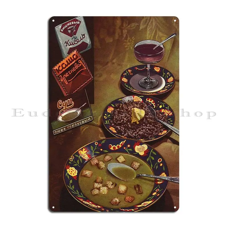 Stalin S Soviet Cookbook Illustrations Metal Plaque Designer Living Room Painting Wall Cave Retro Tin Sign Poster