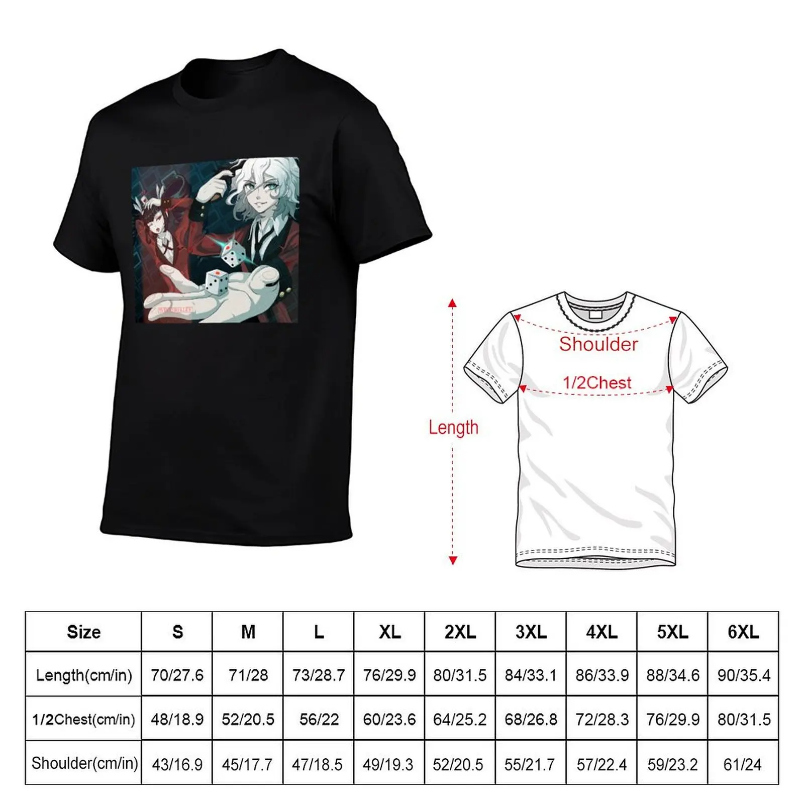 Nagito Komaeda and Celestia Ludenberg - Kakegurui T-Shirt Gym Exercise Short Sleeve T-Shirt