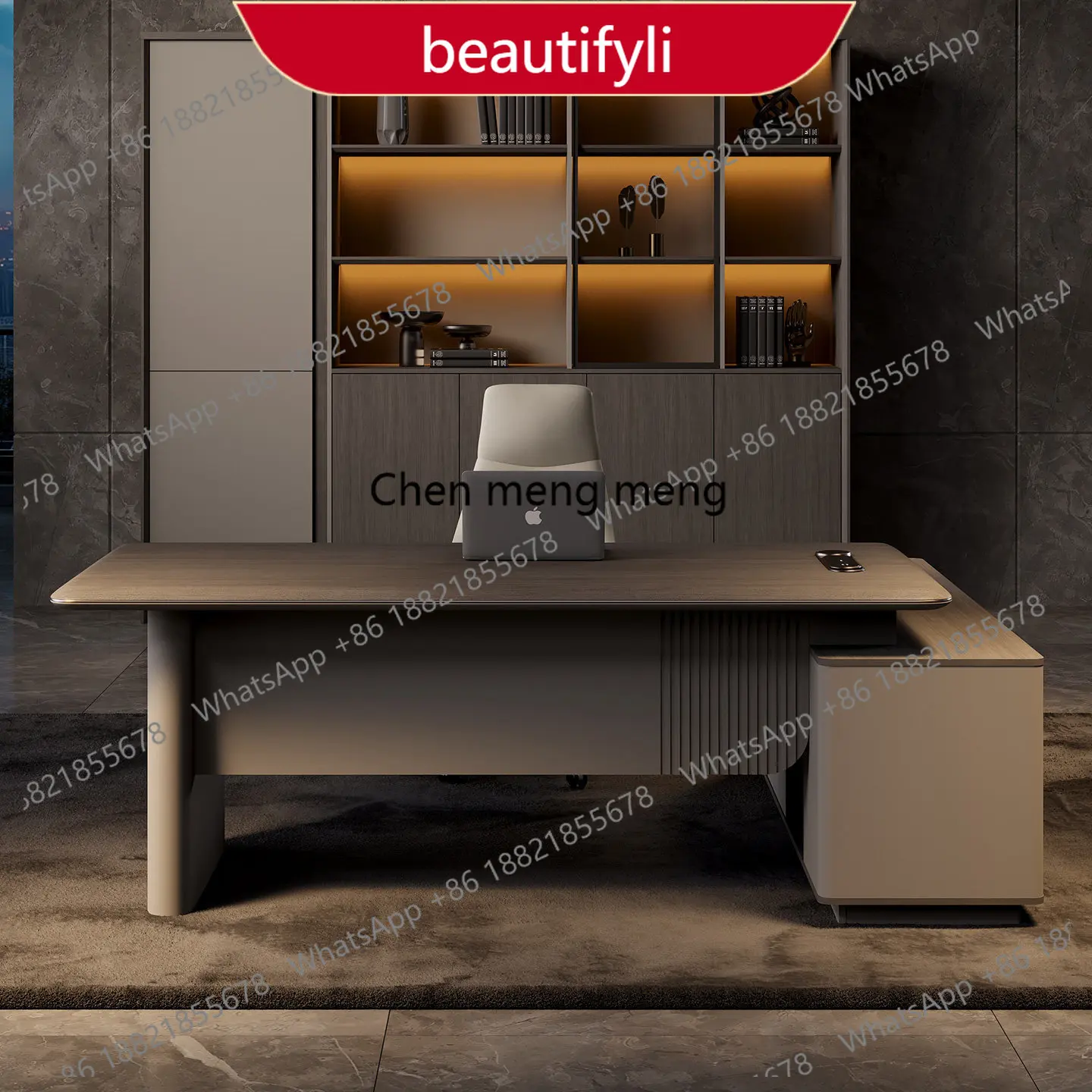 

A38 Легкий роскошный офисный стол с простым дизайном под дерево, высококачественный комплект стола и стула для руководителя, большой рабочий стол, офисная мебель.