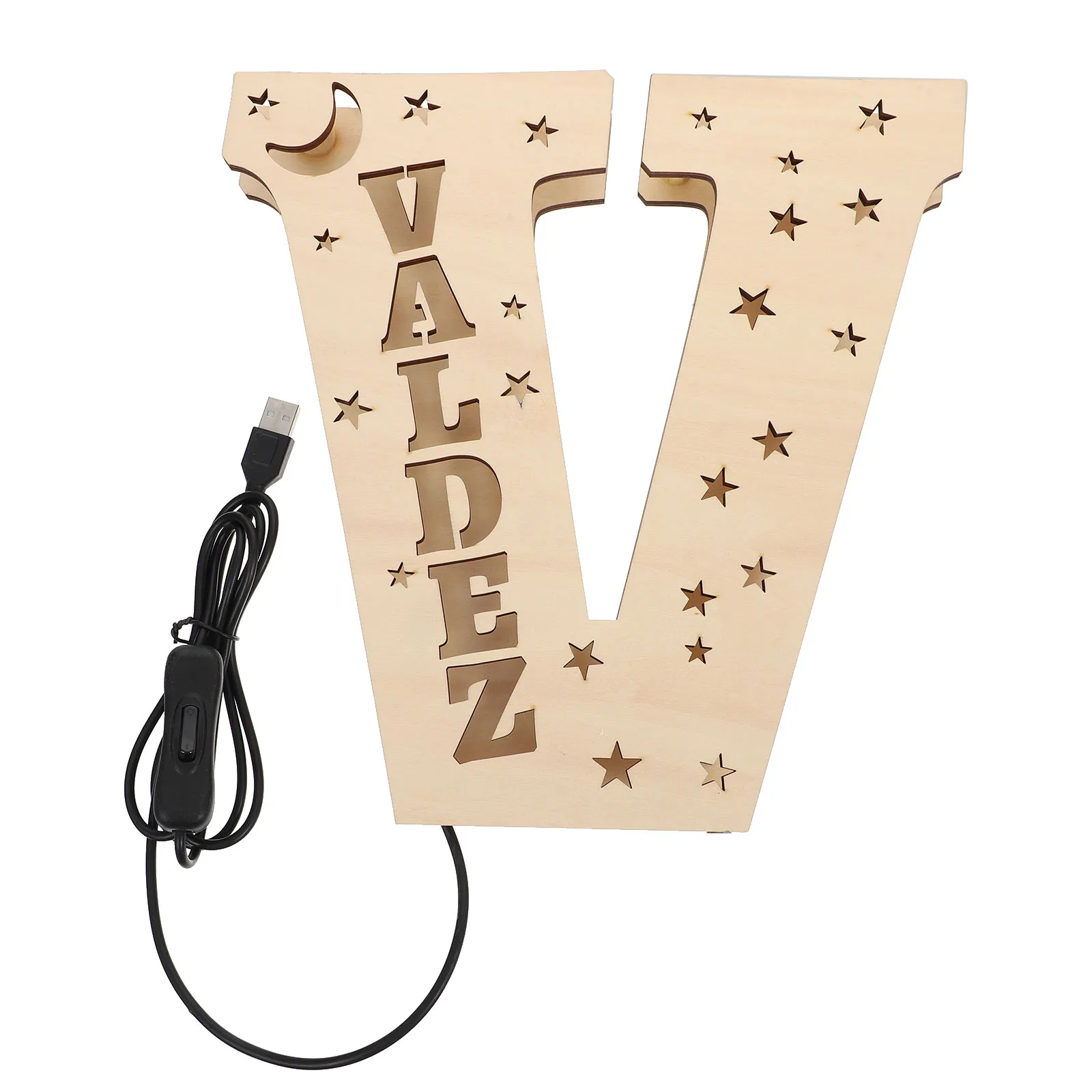 

Creative Letter Night Delicate Wooden Alphabet Decorative Light Bedroom Atmosphere Lamp Festival Decoration English