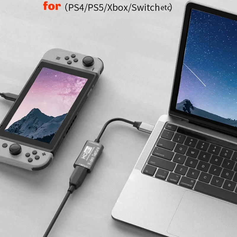 USB/USB C Video Capture Card with HD 4K to Type C USB 3.0 Audio Video Converter Computer Laptop Smartphone Monitoring-A09I