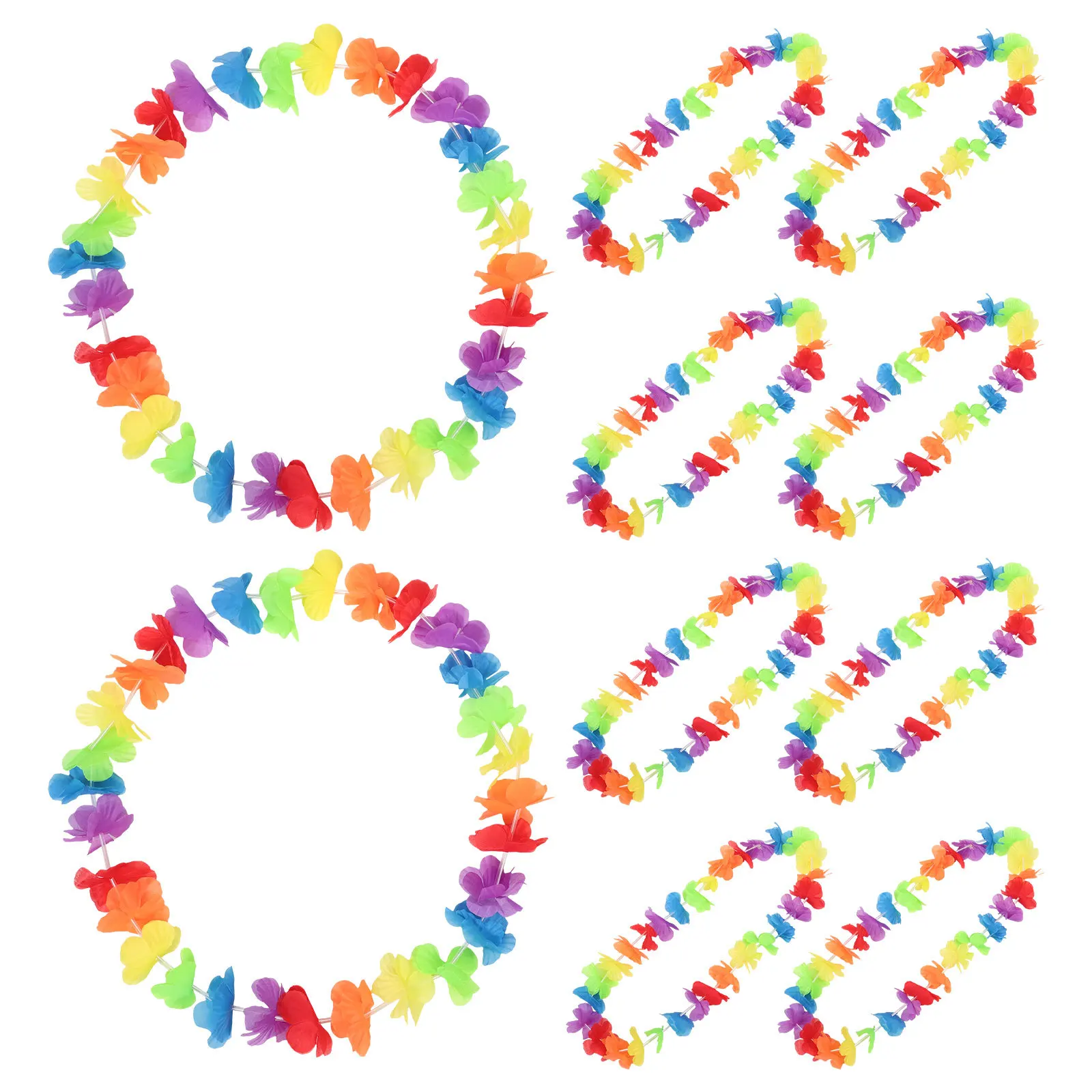 

10Pcs Floral Neck Pendant Sunflower Wreath Design Colorful Garland Necklace for Costume Party Travel Photo Prop Accessory