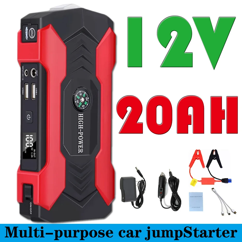 

20000mAh Car Jump Starter Power 600A Portable Charger Car Booster 12V Auto Starting Device Emergency Battery Car Start