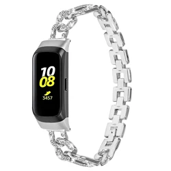 Oval Diamond stainless Steel  band for Samsung galaxy Fit SM R370 Bracelet strap for Samsung galaxy sm-r370 Wristband correa