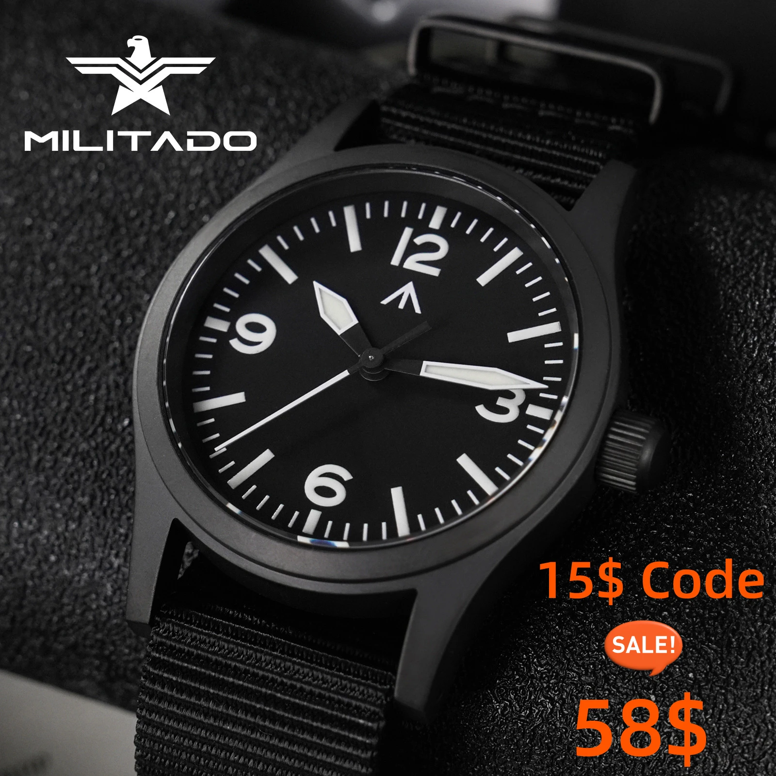 Militado New ML05 Quartz Wristwatch VH31 Sweep Second Movement Sapphire Mirror BGW9 316L Case Waterproof 38Mm Vintage Watch