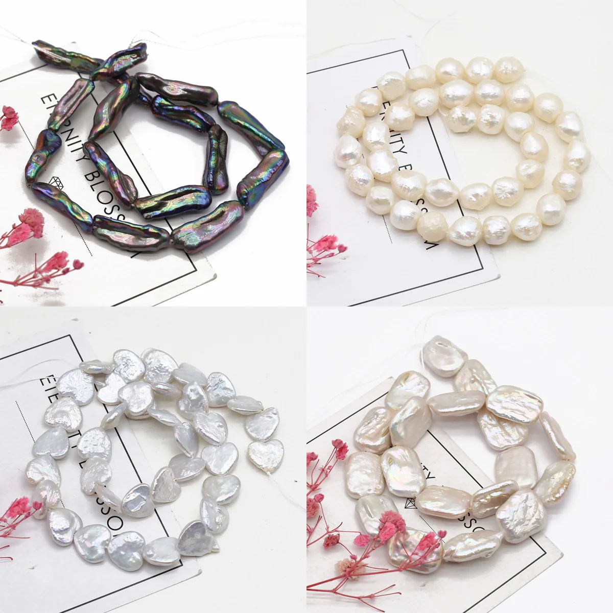 

Heart Natural Freshwater Pearl Baroque Irregular Perforated Pine Pearl Beads DIY Elegant Necklace Bracelet Jewelry Produc