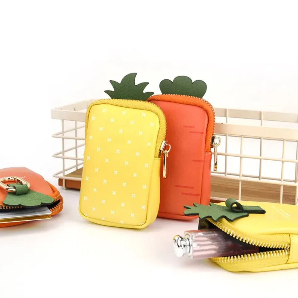 

Mini Storage Bag Strawberry Fruit Bag Keychain Carrot Keyring Fruit Shape Coin Purse Korean Style Zipper Earphone Bag Women/Men