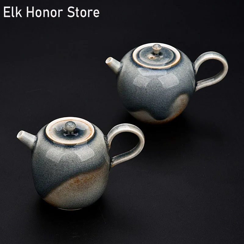 

Coarse Glaze Tea Pots Handmade Raw Ore Teapot Ceremony Gifts Ball Hole Filter Household Kung Fu Tea Teapot Accessories