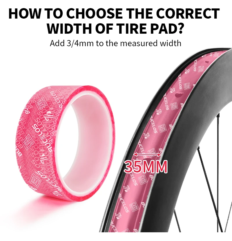 BUCKLOS Fahrrad Tubeless Felgenbänder 10 m * 17-35 mmRoad MTB Fahrrad Felgenband Streifen für MTB Rennrad Rad Langlebiges Fahrradzubehör – Detail 3