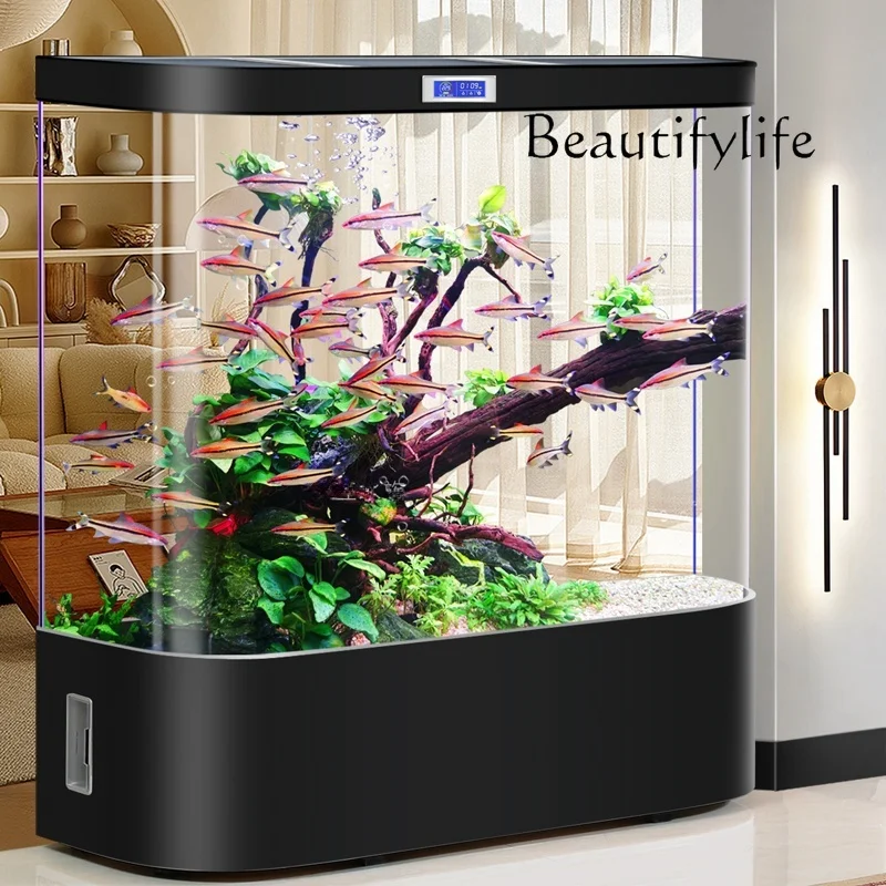 Fish tank oxygen filter all-in-one machine without water change. Large aquarium landscaping is fashionable and high-end