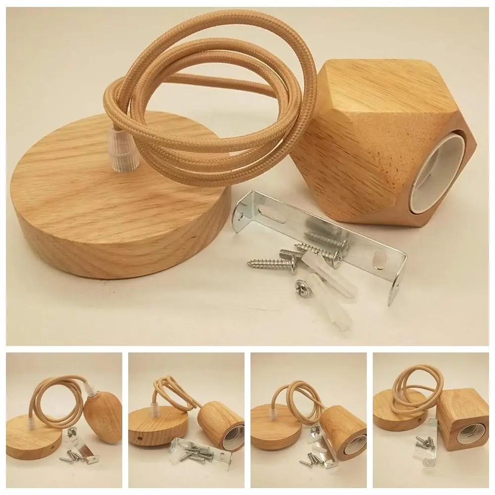 

Креативный современный простой держатель для лампы, креативное основание для лампы с одной головкой, нестандартный деревянный патрон E27, держатель для лампы с винтовым креплением, домашнее освещение