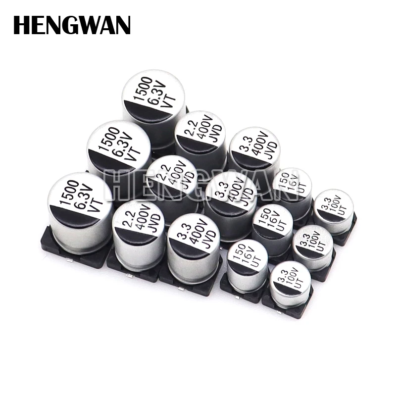 10PCS SMD Aluminum Electrolytic Capacitor 6.3V 10V 16V 25V 35V 50V 1UF 2.2UF 4.7UF 10UF 22UF 47UF 100UF 220UF 330UF 470UF 1000UF