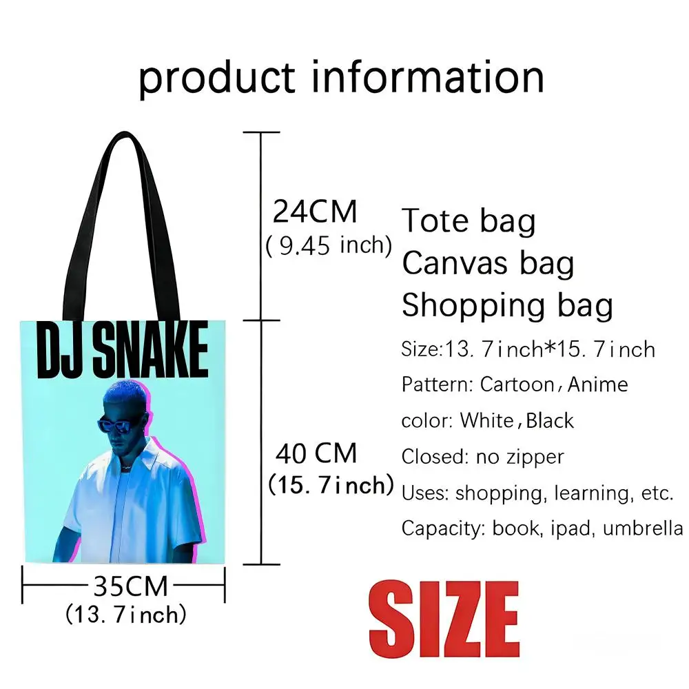 حقائب تخزين DJ S-Snake لمنتج الموسيقى خفيفة الوزن من القماش الكتاني للمتسوقين عصرية صديقة للبيئة متعددة الاستخدام بسعة كبيرة