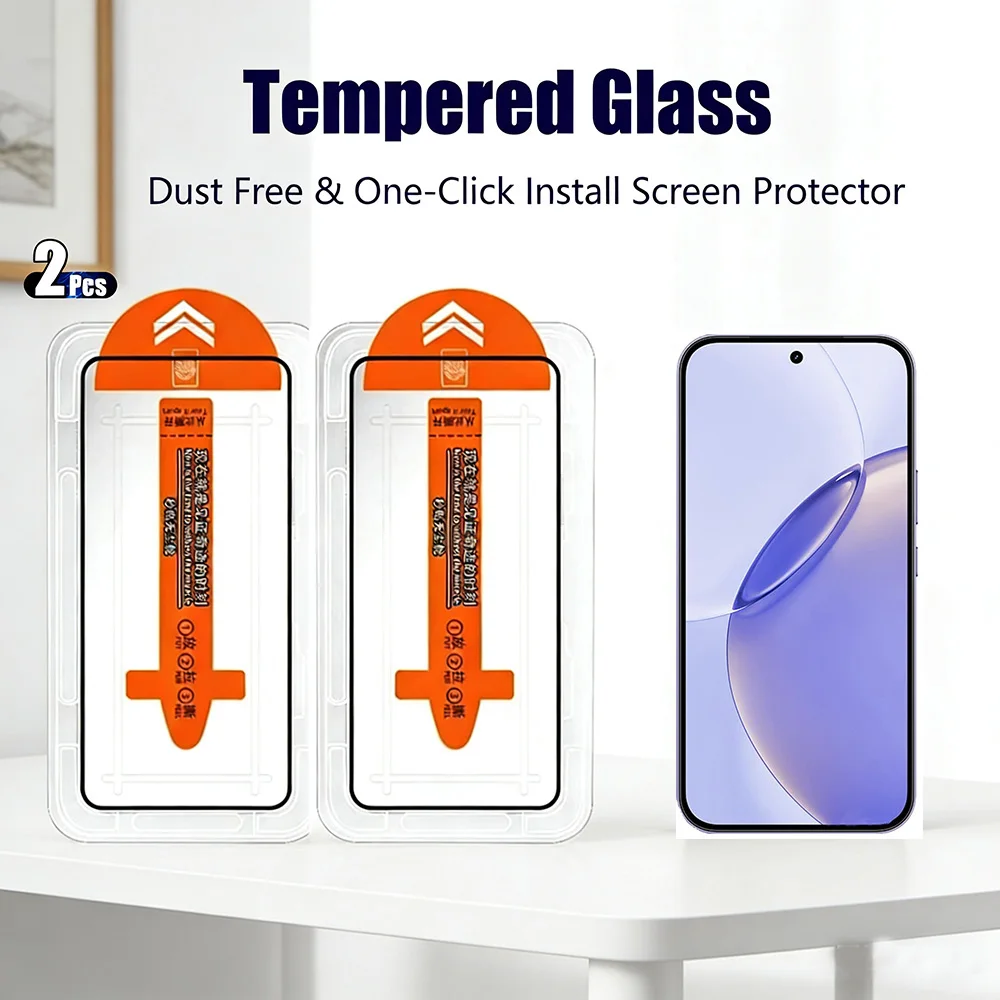 2pcs HD Screen Protector for Realme 16T 16 Pro 15 15T 14T 14 14X Tempered Glass Dust-Proof Easy Install