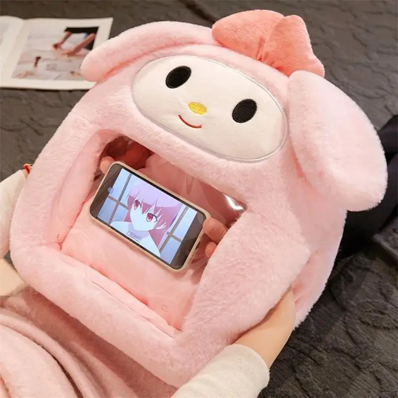 

Cute Kawaii Sanrioed Kuromi My Melody Cinnamoroll Winter Visual Play Mobile Phone Warm Hands Pillow Office Student Warm Hands