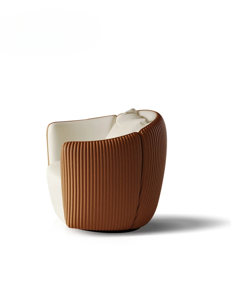 

Stainless steel swivel armchair, negotiation chair, light luxury lounge chair