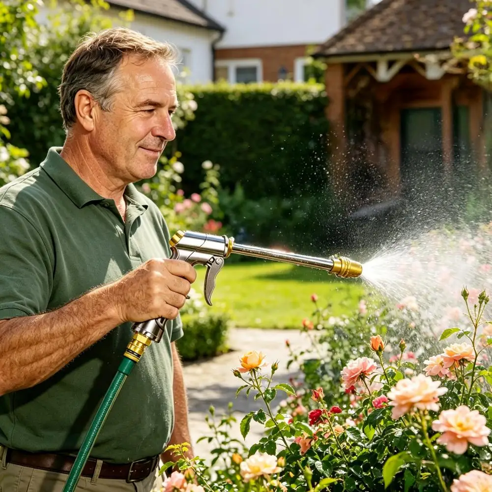 2026 Multi Mode Hose Nozzle High Pressure Hose Nozzle Heavy Duty Metal Garden Hose Nozzle Multi Spray Modes Jet Mist Spray Nozzl