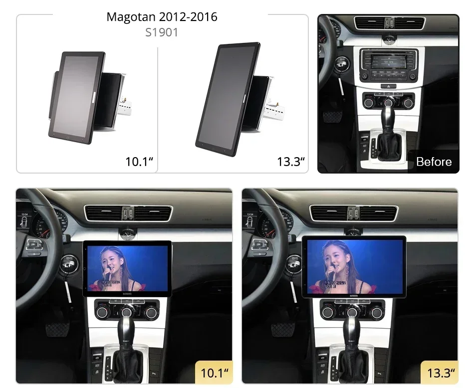 1920*1080 Nano Ownice Android10.0 for VW Magotan  2012-2016 Car Radio Video Audio 13.3'' IPS Rotatable 360 6G 128G Tesla Style