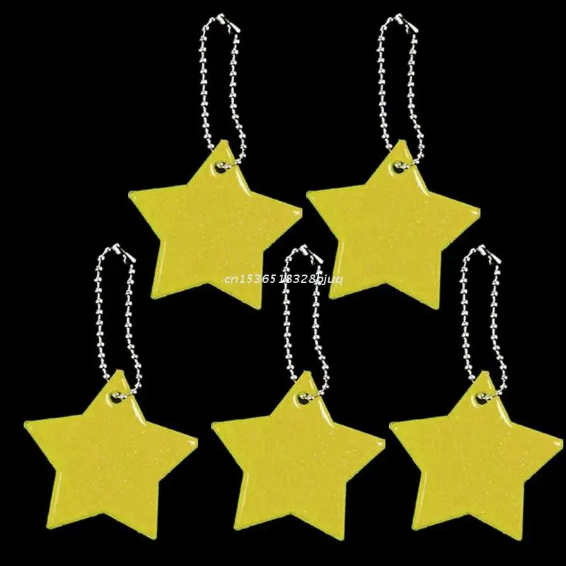 Child Safety Reflector Key Ring Star Ultra Reflective Gear Keychain  for Clothing Bags Backpacks Strollers Wheelchairs Dropship