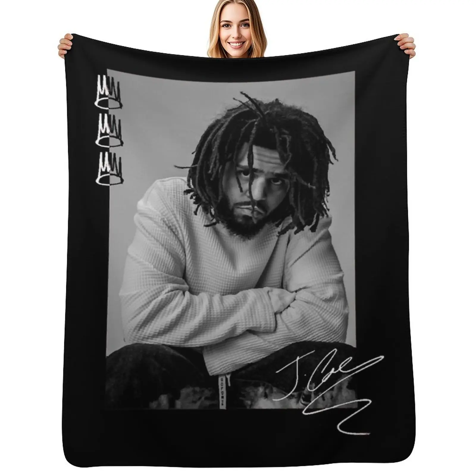 J.cole, J cole, j.cole shirt, j.cole tshirt, j cole merch, jcole poster, jcole sticker, j-cole fan a Throw Blanket