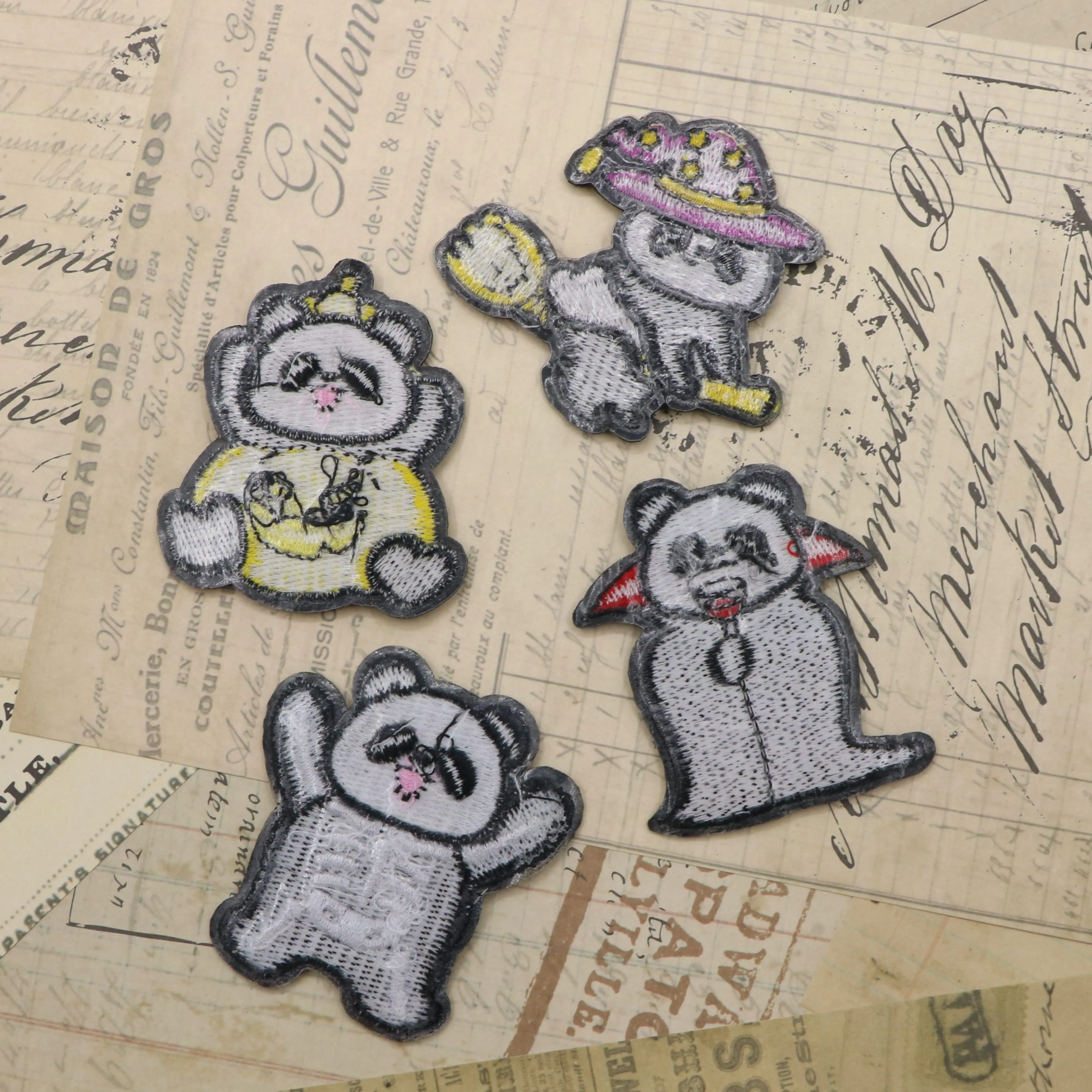 Leuke Panda Geborduurde Patch Pompoen Doek Patch Halloween Fun Hot Melt Sticker Kerst Kleding Decoratie Patch