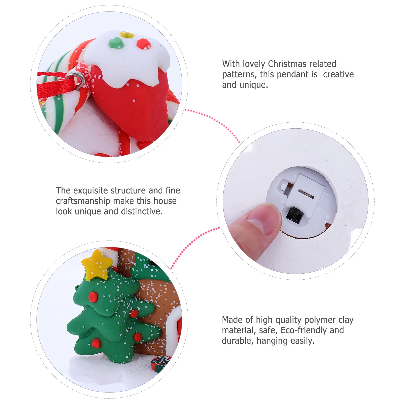 

DIY Accessory Christmas Ornaments Polymer Clay Pendant Xmas Hanging Decor Supplies Gingerbread