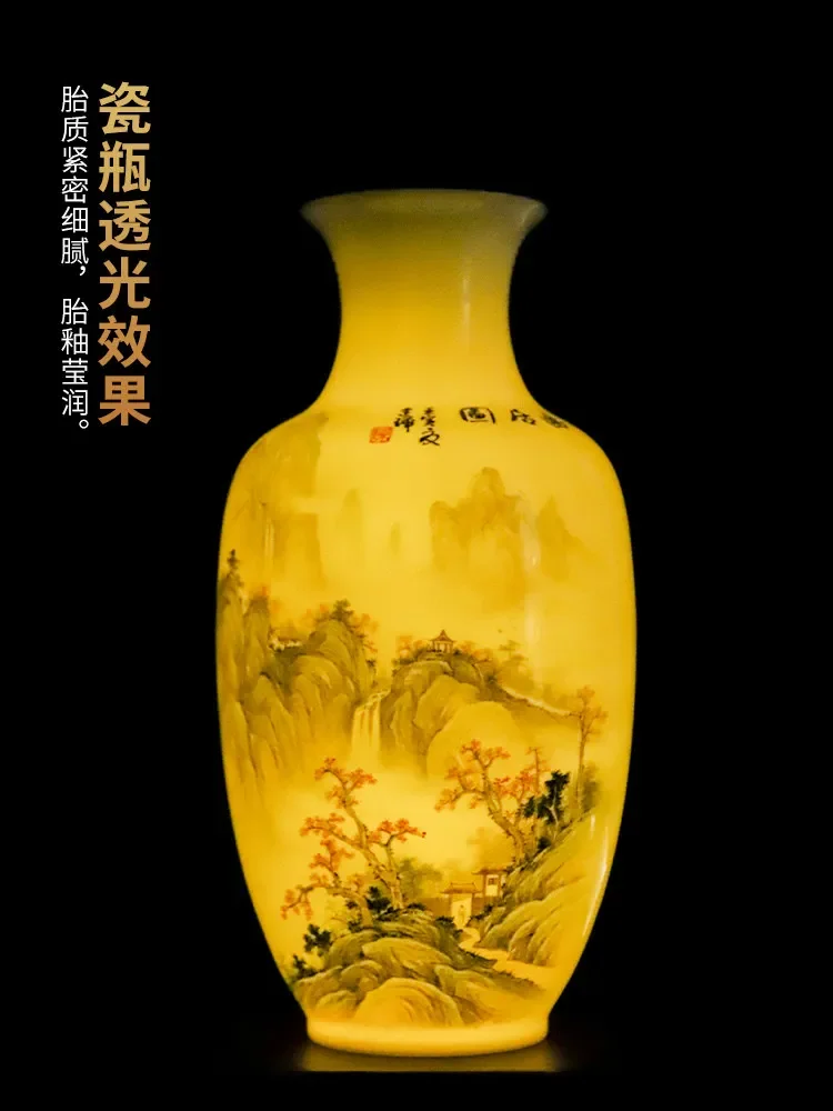 Painted ceramic large vase ornament high-end club hotel homestay model room ornament