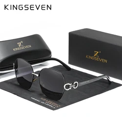 KINGSEVEN New 2024 Vintage UV400 polarization Sunglasses Women Retro Design Gradient Butterfly Square Sun Glasses Eyewear
