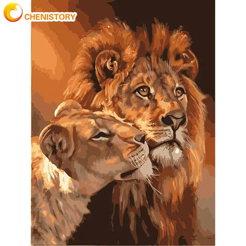 

Frameless The Lion Animal DIY Painting By Numbers Kits Coloring Oil Painting On Canvas Drawing Home Artwork Wall Art Picture