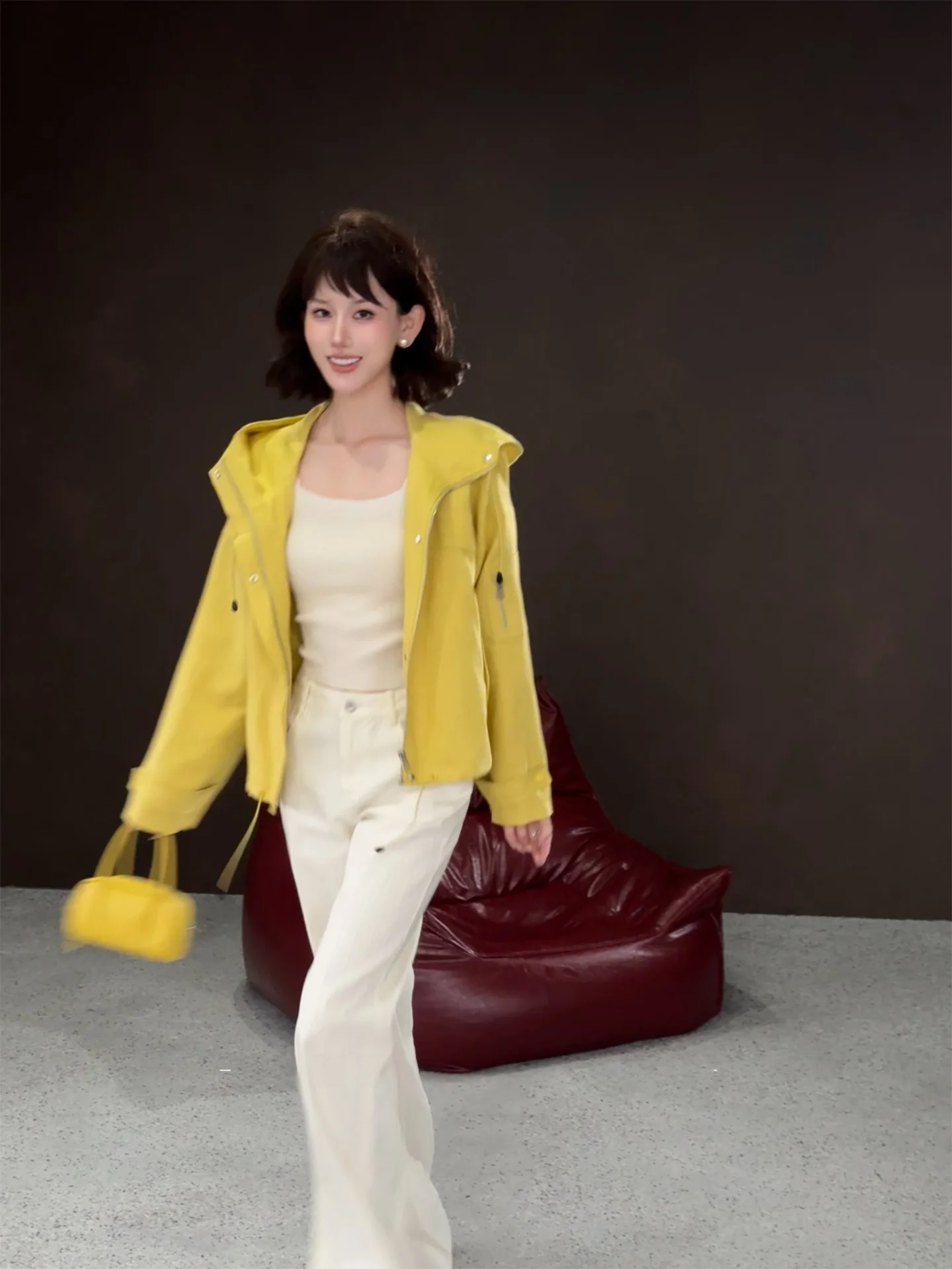 

Женская повседневная укороченная куртка Luhe Señal Sunset Design Sensation из льна с капюшоном, ярких цветов, стандартного кроя, с длинными рукавами, на молнии