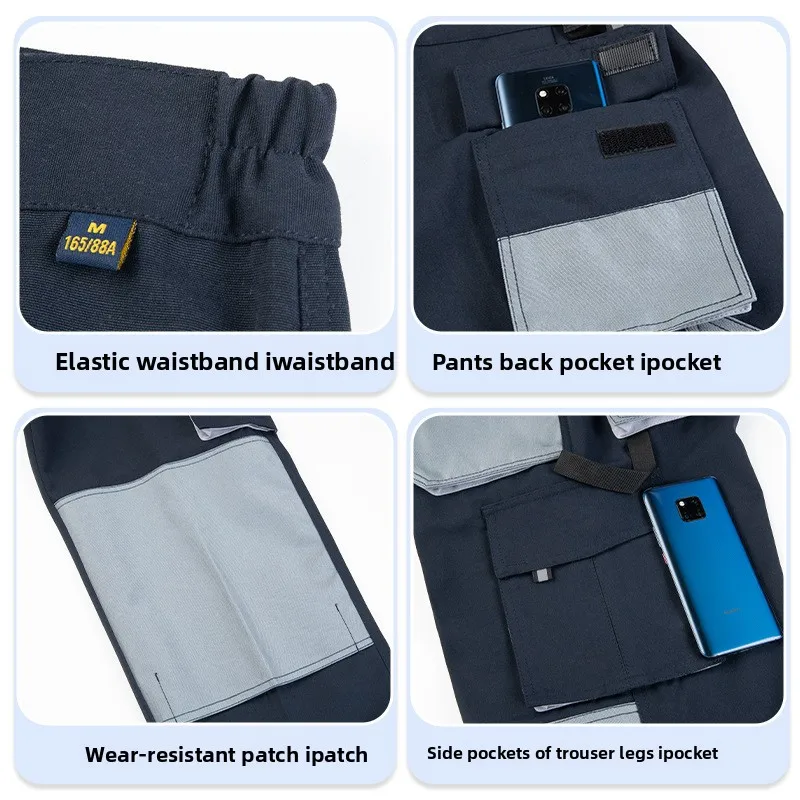 Work Pants Men Construction Engineering Dock Multi Pockets Multi Pockets Wear Resistant Comfortable Workshop Workwear