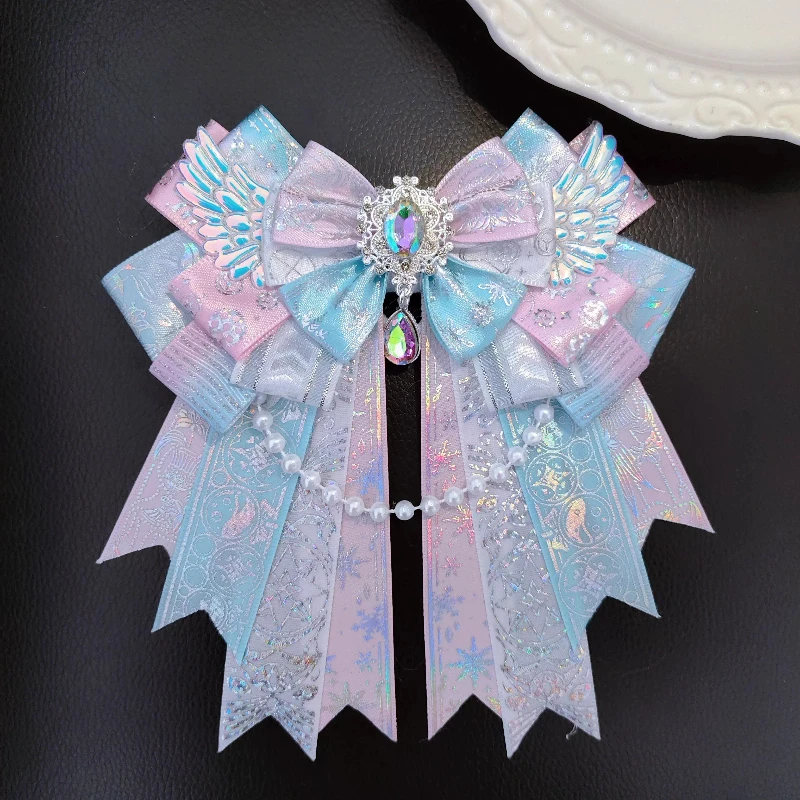 Original handgemachte Lolita Bowtie Wiege Engel Flügel Schleife Konzert Hand Licht Damen Anzug Hemd Kragen Blumen Zubehör Schmuck – Detail 10
